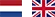 English and French flags