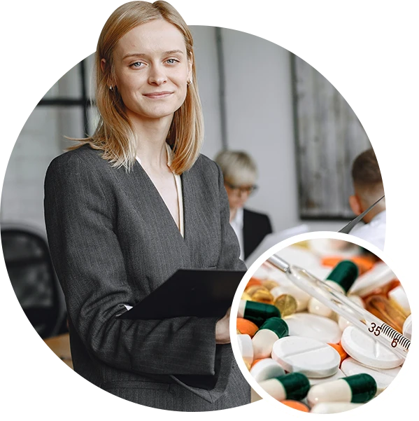 Pharmaceutical warehouse with temperature-controlled storage